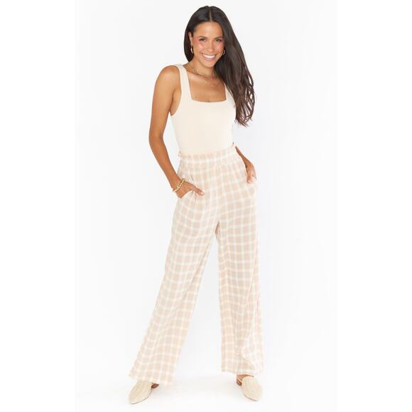 Show Me Your Mumu Roitman Pants in Cream Plaid XS NWT - Picture 8 of 8